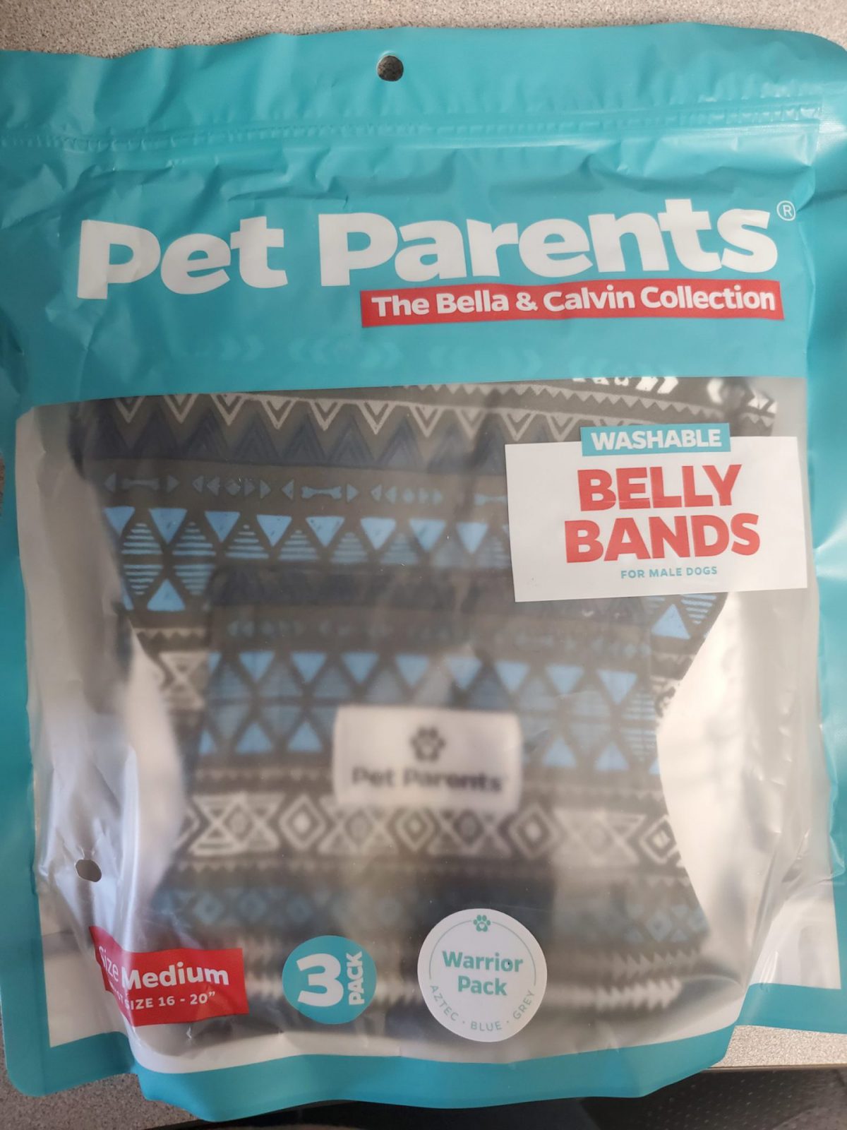 Pet Parents Washable Belly Bands for Male Dogs3 pack Med